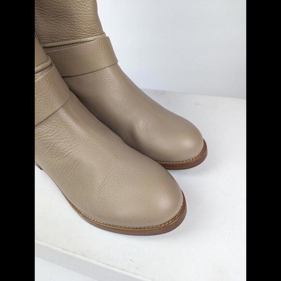 [SOLD] CHLOE Sz EU39 US9 Knee High Riding Boots Prince Leather Cream Pull On - Picture 5 of 15